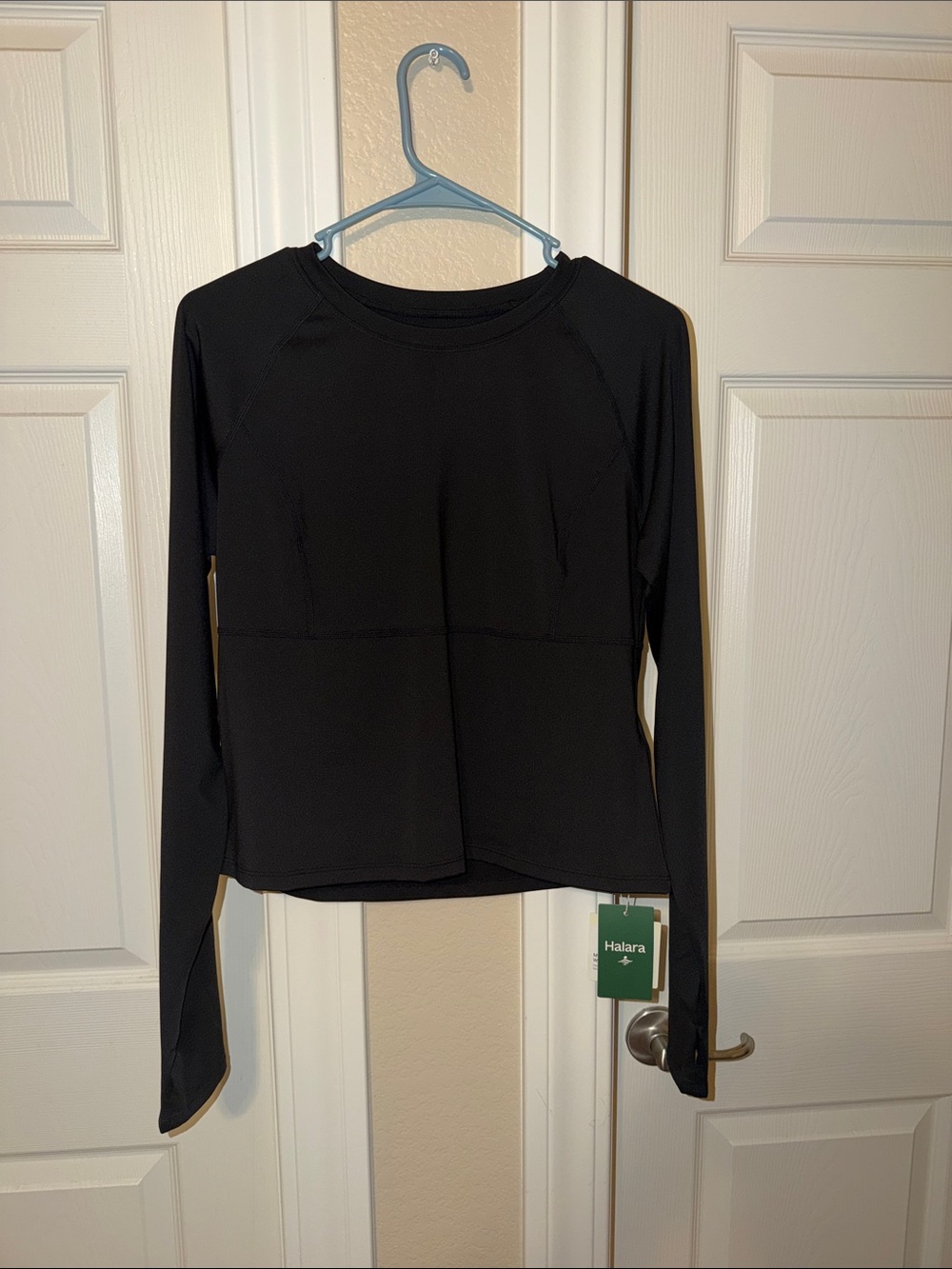 HALARA Black Long-Sleeve Crew Neck Active Top